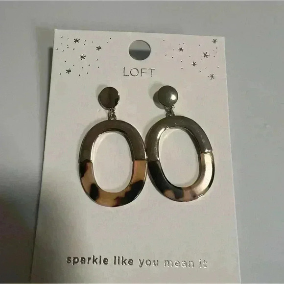 NWT Loft gold tortoise shell earrings - Picture 1 of 2